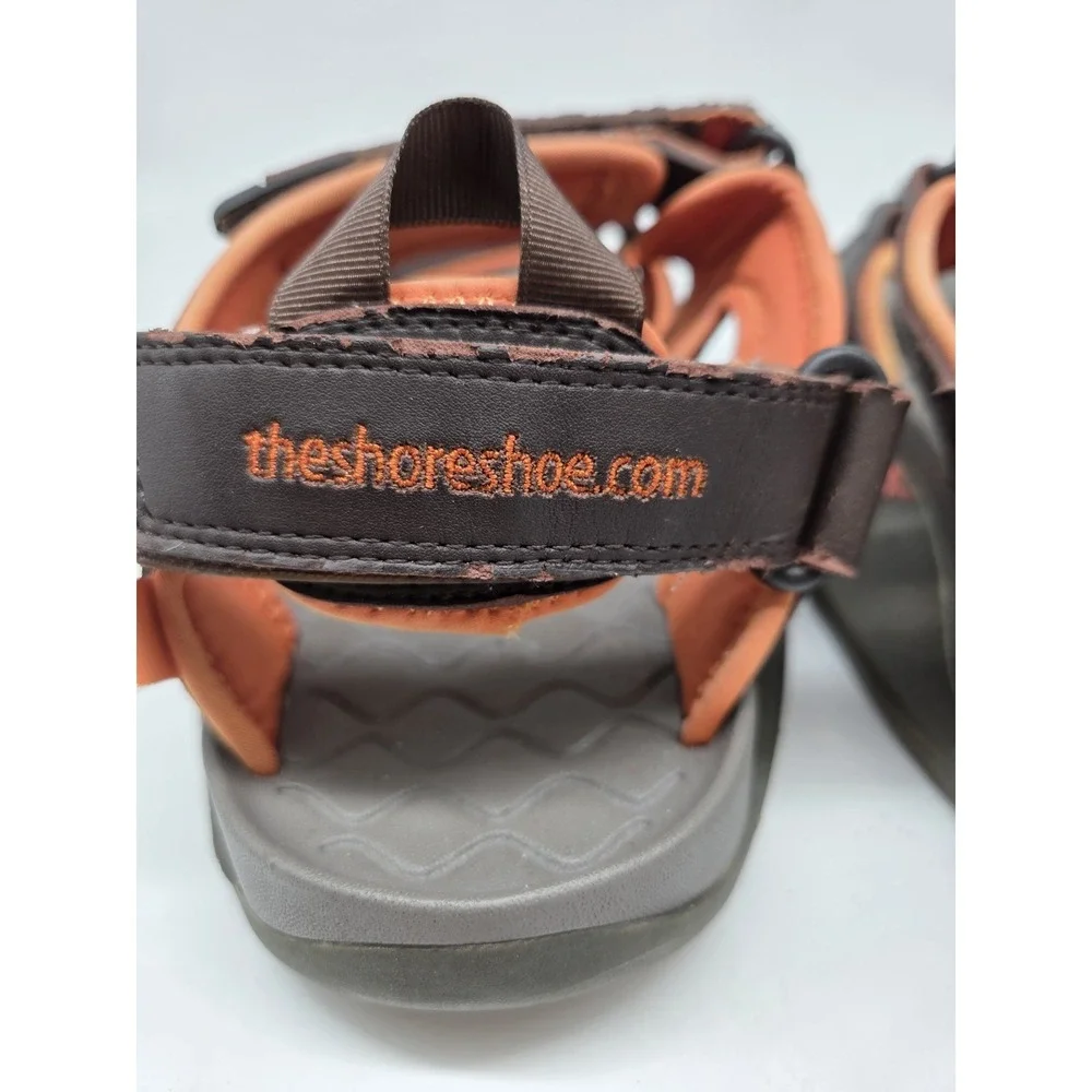 THE SHORE SHOE TSS Men Women Brown orange Stability Sandals SZ M9 W11 beach